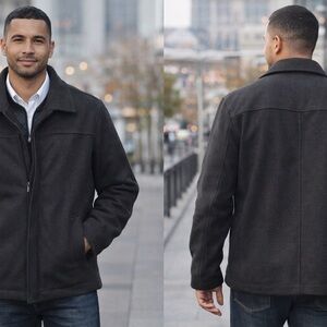 Dockers Men’s Wool Coat XL Quilted Lined Winter Jacket